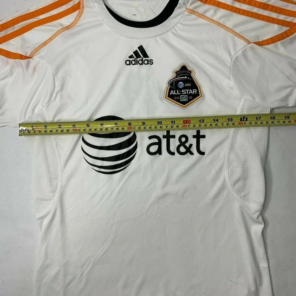 Adidas 2010 MLS All Star Jersey Adult Small White Orange Huston AT&T‎